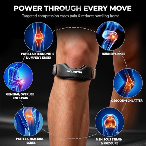 Patellar Tendon Support Strap 2 Pack - Knee Brace for Women & Men, Patella Band Knee Strap for Running, Hiking, Basketball...