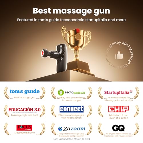 BOB AND BRAD M7 Plus Mini Massage Gun with Heat, FSA Eligible & HSA Approved Deep Tissue Percussion Massager for Back & Ne...