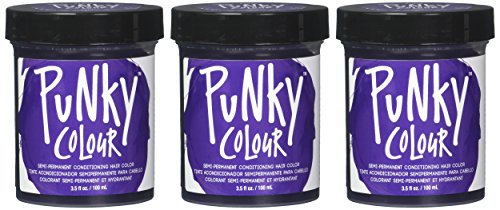 Jerome Russell Punky Colour Semi-Permanent Conditioning Hair Color, Plum 3.5 oz (Pack of 3)