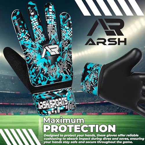 Arsh Sports Soccer Goalie Gloves,Football Goalkeeper Gloves for Kids Boys Youth Children Double Wrist Protection Along 4mm...
