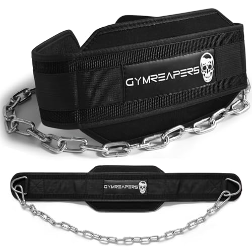 Gymreapers Dip Belt With Chain For Weightlifting, Pull Ups, Dips - Heavy Duty Steel Chain For Added Weight Training
