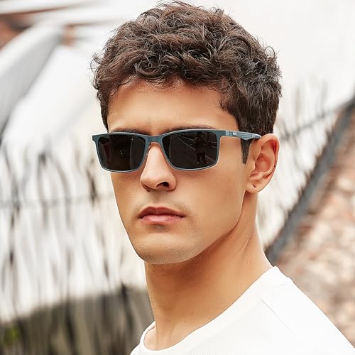 BIRCEN Polarized Mens Sunglasses for Driving: UV Protection Al-Mg Metal Sunglasses Lightweight Shades for Fishing Travel Golf