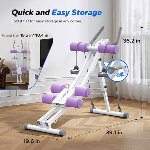 MERACH Ab Machine, Adjustable Ab Trainer Machine, Ab Workout Equipment for Home Gym, Ergonomic Arc Track for Better Abs, F...
