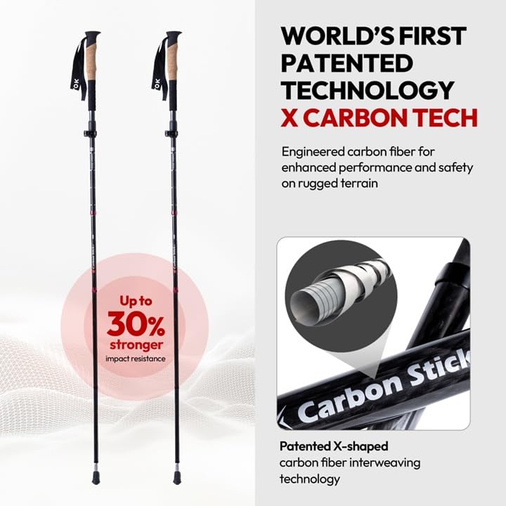 X Carbon Stick MX-2 PRO | X Carbon Tech Carbon Fiber Trekking Poles