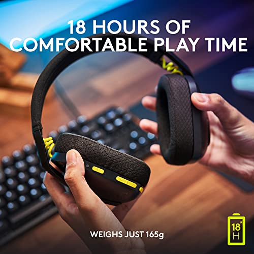 Logitech G435 Lightspeed & Bluetooth Wireless Gaming Headset - Lightweight Over-Ear Headphones, Built-in mics, 18h Batter...