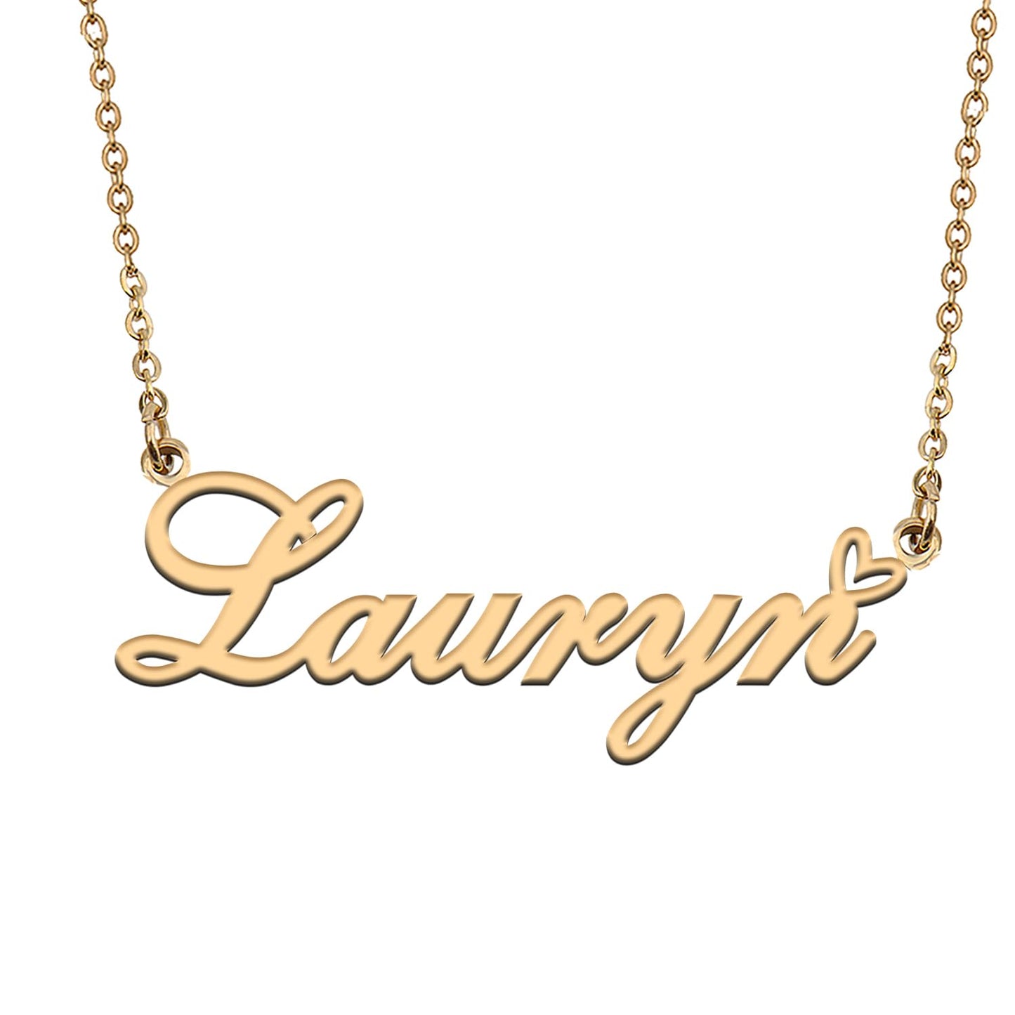 HUAN XUN Lauryn Name Necklaces for Women Stainless Steel Custom Name Necklaces Pendant Jewelry Gift for Christmas