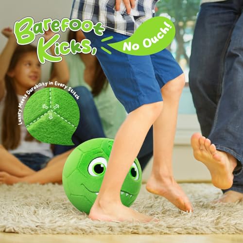 VangeBow Silent Indoor Soccer Balls for Toddlers 1-3, Inflatable Soft Plush Baby Toddler Soccer Ball Toys Gifts for Kid 3-...