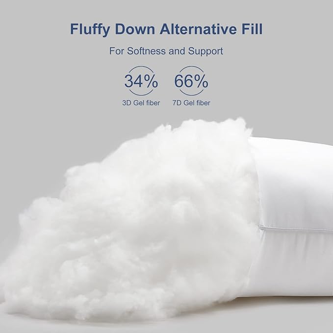 CozyLux Pillows Queen Size Set of 4, Hotel Quality Bed Pillows for Sleeping 4 Pack, Cooling Pillows for Side Back and Stomach Sleepers, Down Alternative Luxury Soft Supportive Fluffy Pillows (18x28)