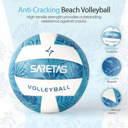 Saretas Volleyball Soft Beach Volleyball - Official Size for School, Indoor, Outdoor and Play Game Gym Workout - Play for ...