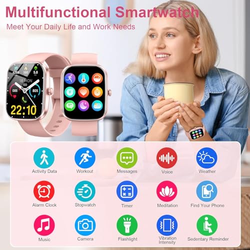Fempoin Smart Watch, 1.96" HD SmartWatch, Touch Screen Answer/Make Call, IP68 Waterproof 105+ Sport Fitness Tracker, Activ...