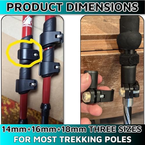Hiking Poles Lock Buckle 3 Pcs，Hiking Pole External Lock，Hiking Pole Parts 18mm+16mm+14mm Quick Release External Flip Lock...