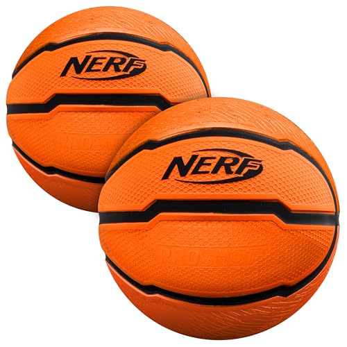 Nerf Mini Foam Basketballs - Indoor + Outdoor Foam Balls - 5" Inch Basketballs for Mini + Over The Door Hoops - 2 Balls In...