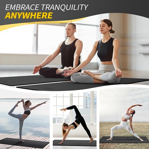 CAMBIVO Yoga Mat for Women Men Kids, 1/3 & 1/4 & 2/5 Inch Extra Thick Yoga Mat Non Slip, 72" x 24" TPE Yoga Mats, Workout ...