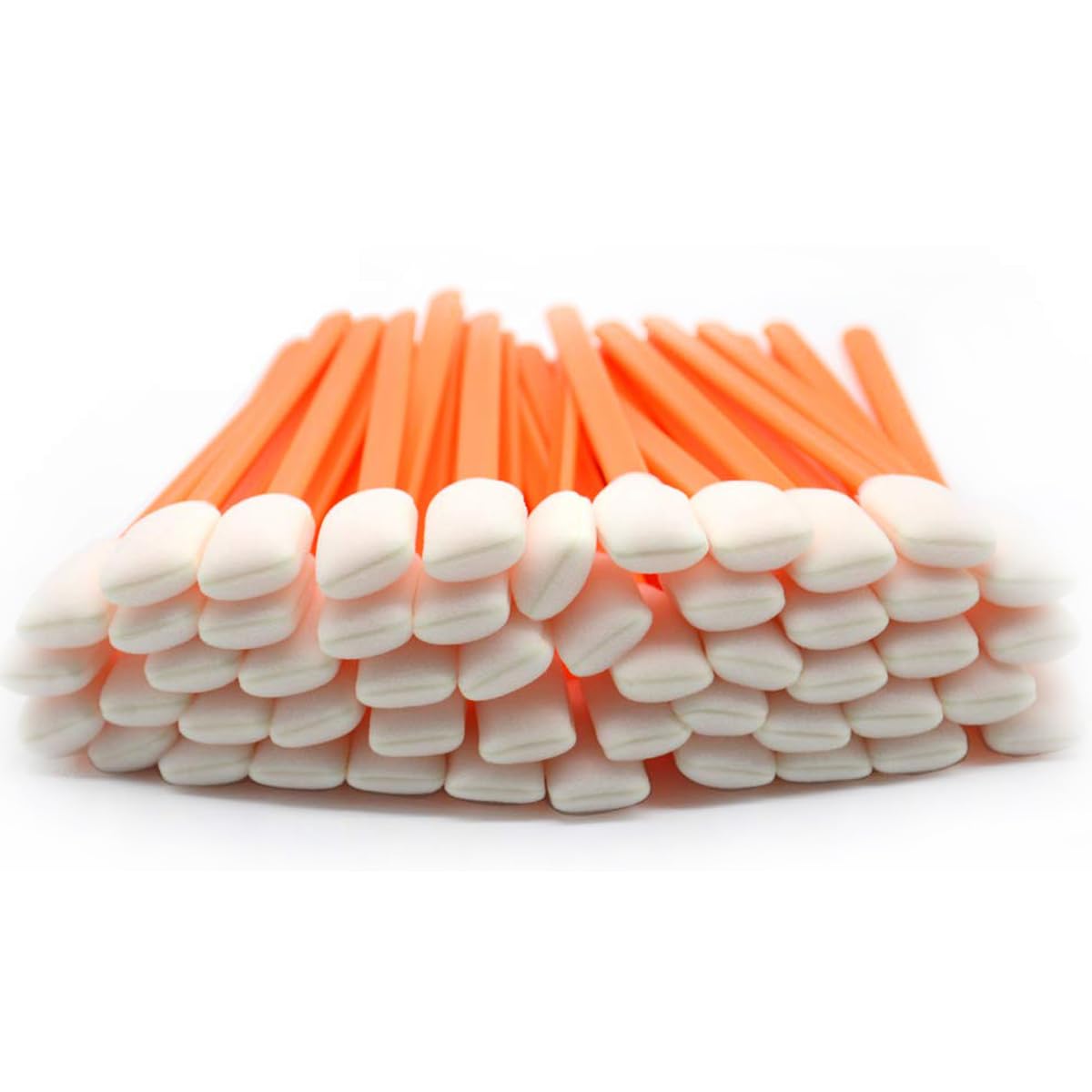 Wellgler 5.11" Foam Cleaning Swabs for Electronics, Cameras, Optics or Inkjet Printers, Foam Swabs, Printhead Cleaning (100 Orange)