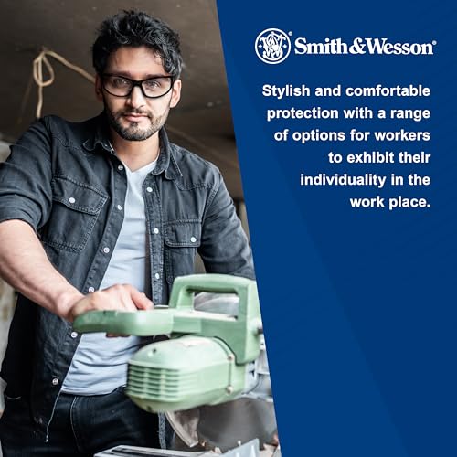 Smith & Wesson Elite Safety Glasses (21303), Smoke Lenses, Black Frame, Unisex Sunglasses for Men and Women