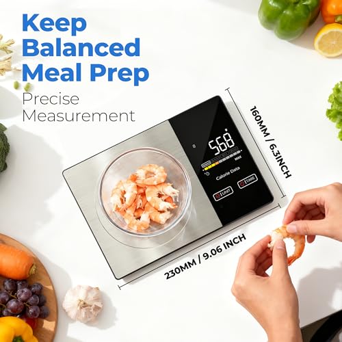 WARMKEY Smart Nutrition Food Scale - Digital Kitchen Scale with Nutritional Calculator App,Tare Function,Track Calories &2...