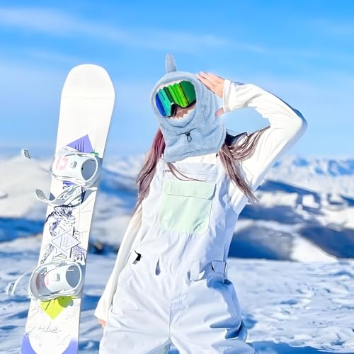Shark Ski Helmet Cover Cute Shark face Mask Winter Warm Outdoor Hooded Sports Windproof Style Hat Scarf 3 in1