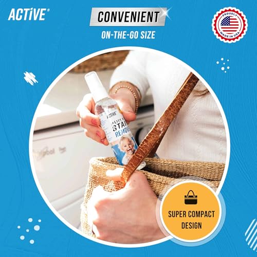 Messy Kids Stain Remover Spray - ACTIVE Laundry Spot Cleaner, Natural Stain Treater Spray for Baby Clothes Fabric, Toddler...