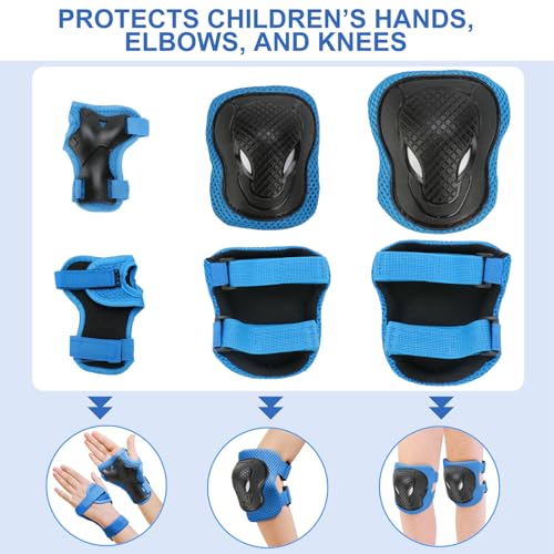 KAMUGO Kids Bike Helmet Set, Toddler Helmet for Ages 2-8 Boys Girls with Sports Protective Gear Set Knee Elbow Wrist Pads ...