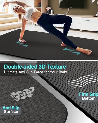 Extra Long & Wide Thick Yoga Mat for Tall Men & Women, 84'' x 32'' x 7mm Oversized Yoga Mat Double-Sided Non Slip, Pro TPE...