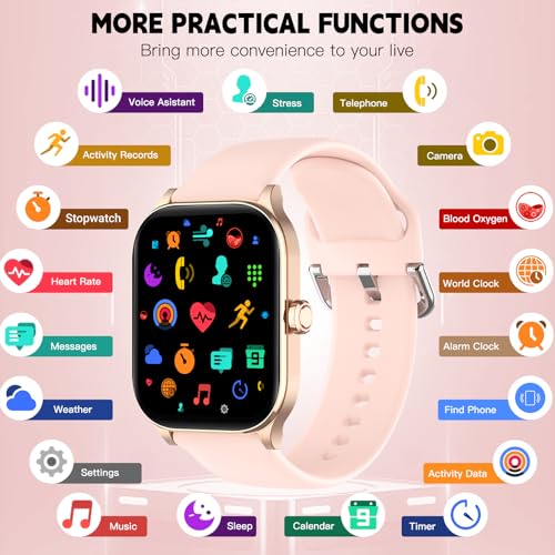 Smart Watch for Women Men with Text and Call, 2025 New AI Smartwatches with Heart Rate/SpO2/Sleep/Stress Monitor, 100+ Spo...