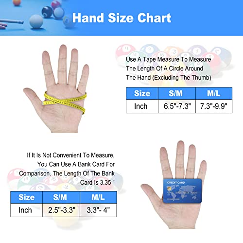 YFY Billiard Pool Gloves for Left Hand 3 Finger, Splicing Process, Snooker Cue Sport Glove Popular Sizes for Men & Women