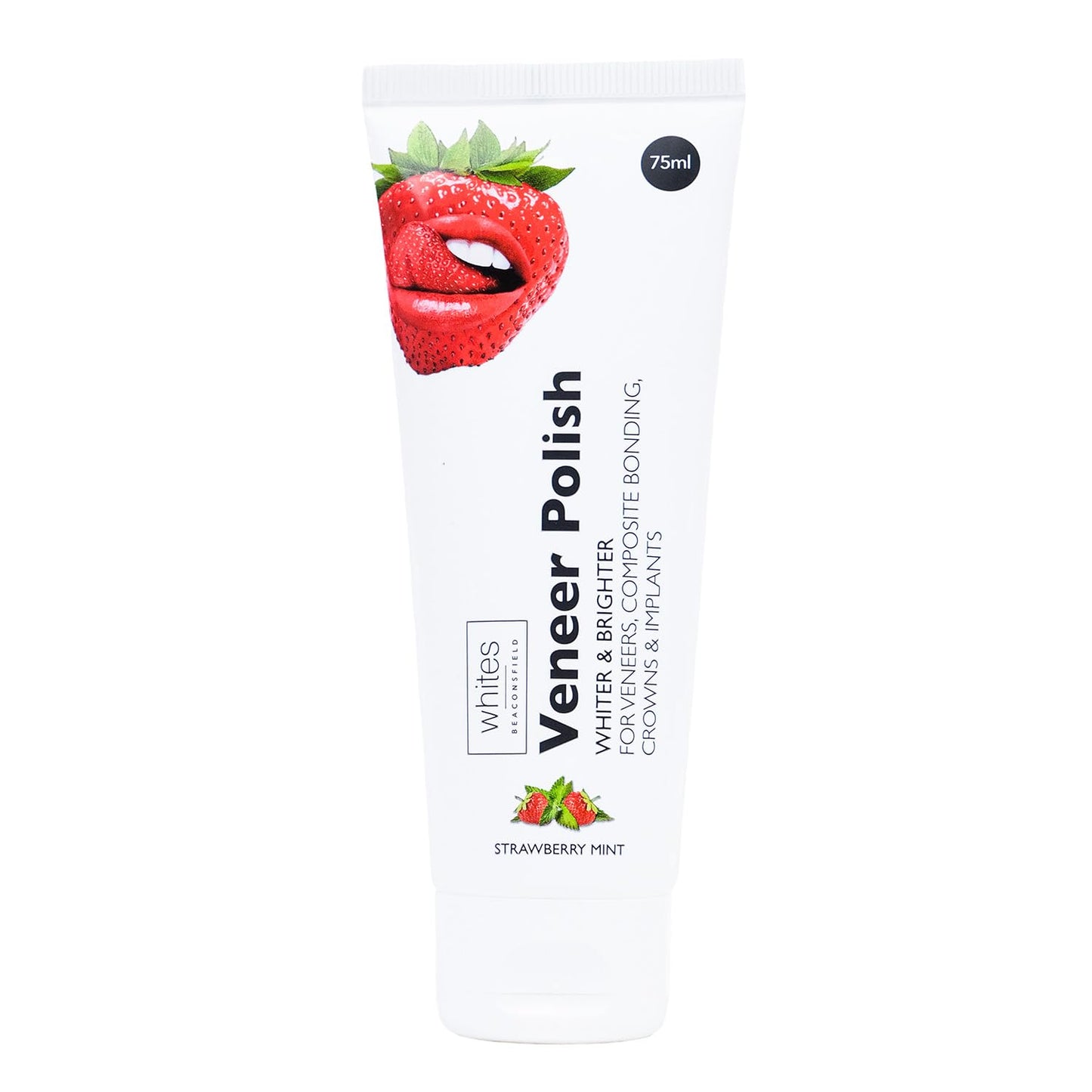 Whites Beaconsfield Veneer & Composite Whitening Polish – Professional Toothpaste for Veneers, Bonding, Crowns, Implants, Bridges & Natural Teeth – Effective Stain Remover (Strawberry Mint)
