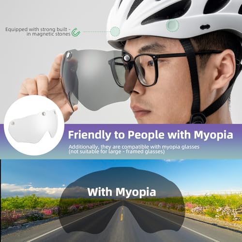 ROCKBROS Bike Helmet for Adult Men Women with Suggested Fit 58-65cm, Detachable Magnetic Goggles & Sun Visor, Lightweight ...