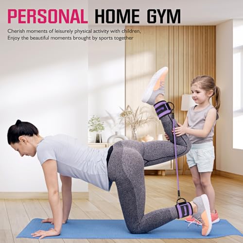 Ayombo Ankle Resistance Bands with Cuffs, Home Gym Workout Equipment, Lifting Glute Butt Exercise Equipment for Women, Ank...