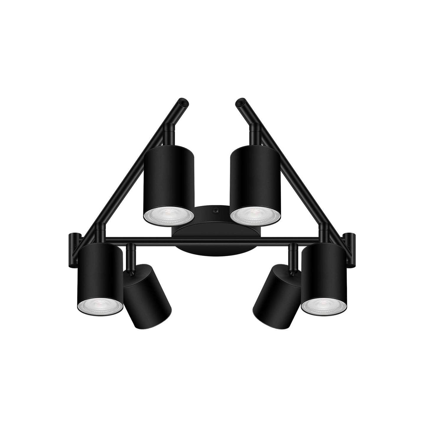 Track Lighting Kit Led  Track Lighting Fixtures Ceiling  44.3 Black 6 Light Ceiling Light For Kitchen  Flexible Spotlight With Rotatable Head  Industrial Wall Lights For Hallway(Gu10 Socket  No Bulb)