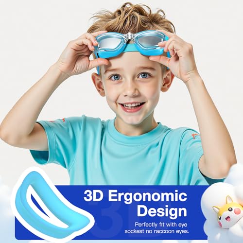Braylin Kids Swim Goggles, 2-Pack Swimming Goggles for Children, Teens, Boys or Girls, Swim Pool Goggle