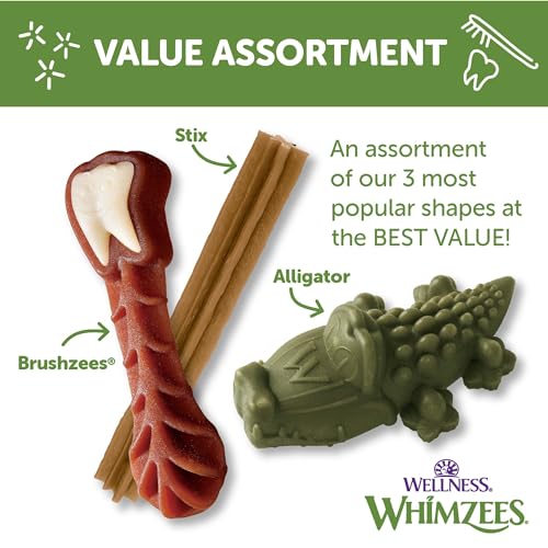 WHIMZEES Wellness Value Box Dog Dental Treats, Large Size, (24 Count)