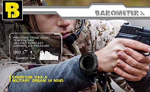 NORTH EDGE Military Watch for Men Large Face Tactical Survival Digital Wrist Watch with Altimeter, Compass, Barometer, Wat...