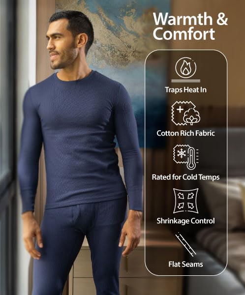Indera Men's Traditional Waffle Thermal Underwear Long Sleeve Shirt