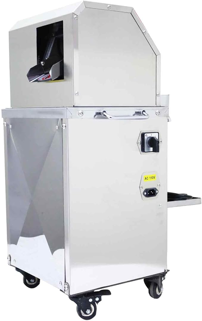 110V Manual/electric 2-mode Sugarcane Juice with 3 Rollers, High Juice Yield, 300KG/H Sugarcane Crushing Capacity, 800W Suger Cane Squeezing Juicer, Stainless Steel