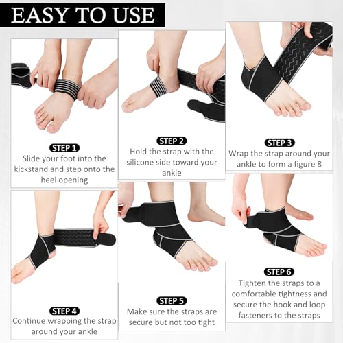 KTSAY Ankle Brace for Sprained Ankle, Ankle Support for Women & Men, Adjustable Compression Wrap for Achilles Tendonitis &...
