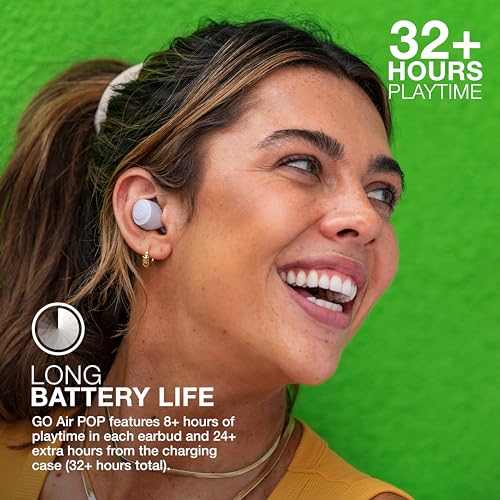 JLab Go Air Pop True Wireless Earbuds, in Ear Headphones, Bluetooth Earphones, Ear Buds with 32H Playtime, Bluetooth Earbu...