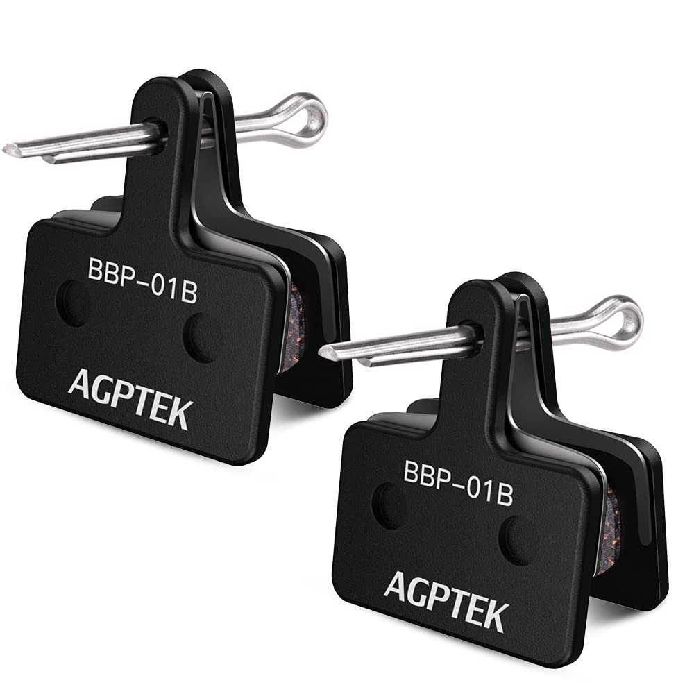 AGPTEK Bike Brake Pads, High-Performance Brake Pads, Disc Brake Pads & Spring (Semi-Metallic) for Mountain Bike Disc Brakes, 2 Pairs Bike Pads, Compatible with TRP Tektro Shimano Deore Br