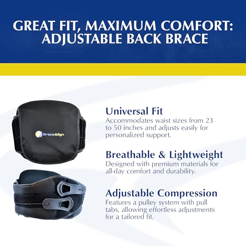 Brace Align Adjustable LSO Lumbar Back Brace - Lower Back Pain Relief, Sciatica, Herniated Disc, DDD & Spinal Stenosis - P...