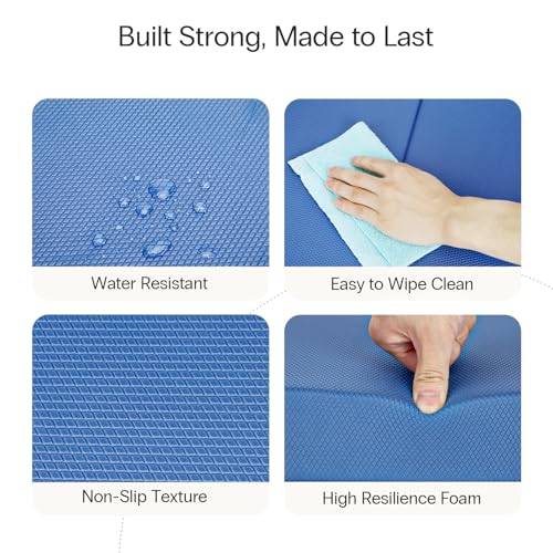 StrongTek 2-in-1 Non-Slip Balance Pad - High-Density Foam Cushion, Supportive Exercise Mat & Knee Pad for Core Training, Y...