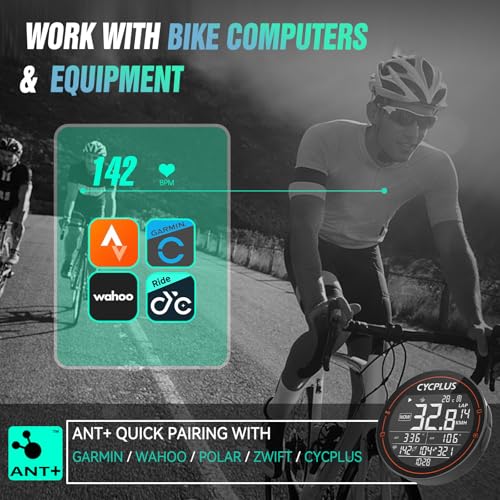 CYCPLUS Heart Rate Monitor Armband,Bluetooth 5.1 ANT+ HR Monitor with HR Zone LED Indicator, IP67 Waterproof, Use for Runn...
