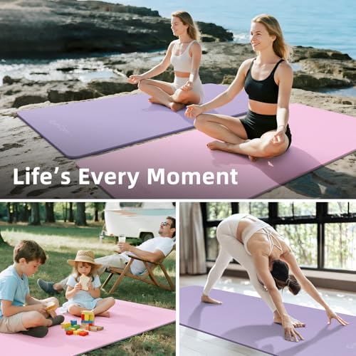 Extra Large Yoga Mat – 72"x48" or 78"x57", 1/4"–1/2" Thick Mat for Women & Men, TPE Non-Slip Pilates Mat for Home Gym, Yog...