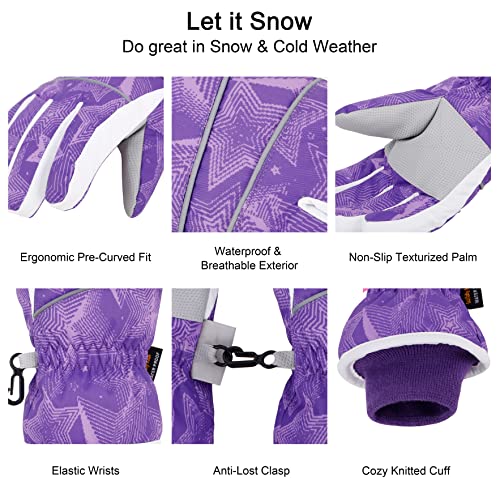 LULLABY KIDS Cotton Kid's Windproof Waterproof Snow Ski Gloves