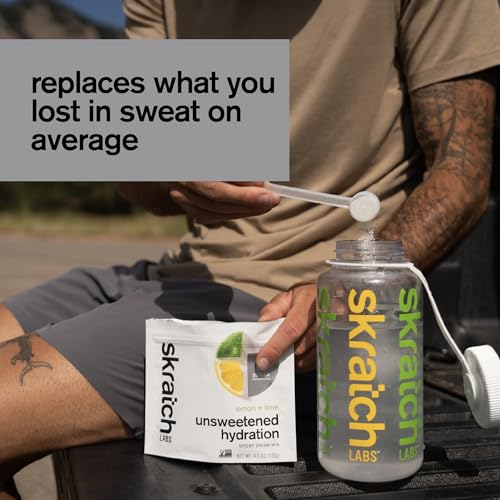 Skratch Labs Unsweetened Hydration Sport Drink Mix | Sugar Free | Electrolytes Booster | Lemon + Lime - 30 Servings | Non-...