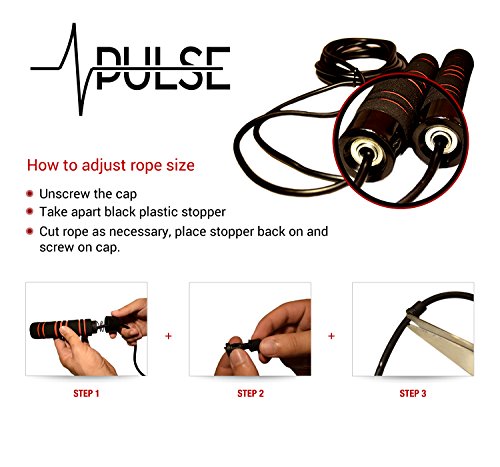 Weighted Jump Rope (1LB) With Memory Foam Handles and Thick Speed Cable - For fitness workouts at home, cardio, boxing and...