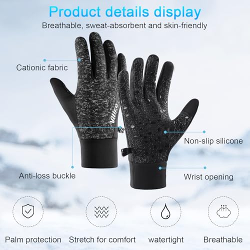 Warm Gloves for Men Women Outdoor Sports Driving Motorcycle Cycling Running Skiing Touchscreen Thermal Gloves 1 Pcs