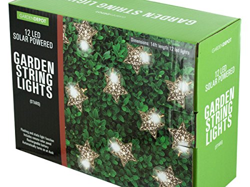 Kole Imports Solar Led Silver Star String Lights Of866