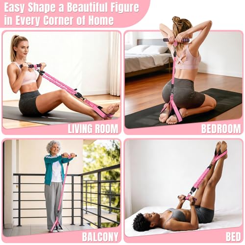 KUZARO Upgraded Multifunction Pedal Resistance Band with Handle, 3 Tube Adjustable Resistance Bands for Abdomen, Waist, Ar...