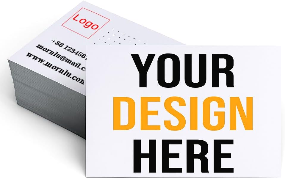 1000Pcs Custom Business Cards Add Photo/Text/LOGO Personalized Business Cardsfor Small Business 300gsm Matte Paper Front & Back Sides Printed 3.5" x 2"