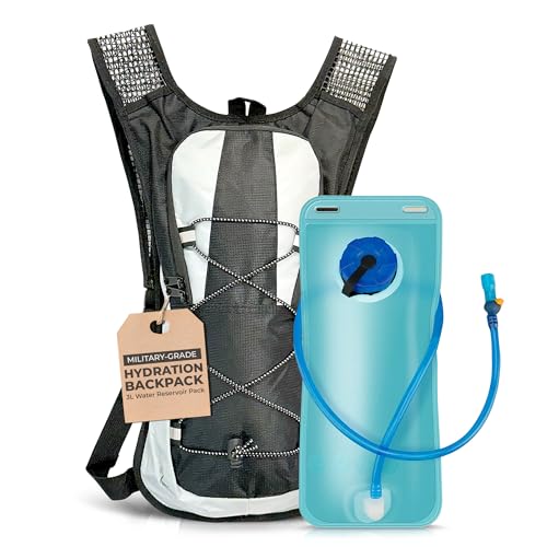 Military-Grade Hydration Backpack, 3L Water Reservoir Pack with Insulated Flow Tube, Tactical Outdoor Gear for Hiking Camp...
